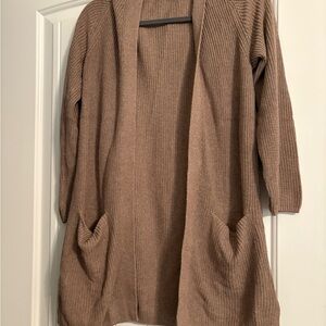 Cozy Tan Open-Front Sweater